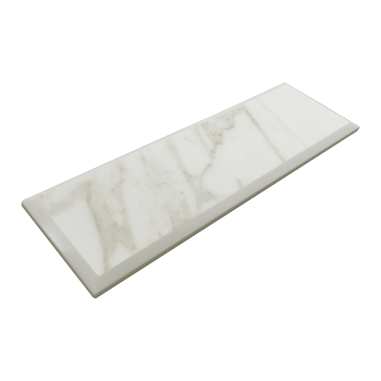 4x12 Calacatta Gold Italian Marble Wide Bevel Subway Tile Honed