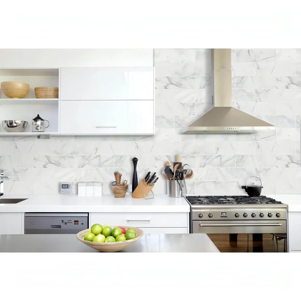 4x12 Calacatta Cressa Honed Marble