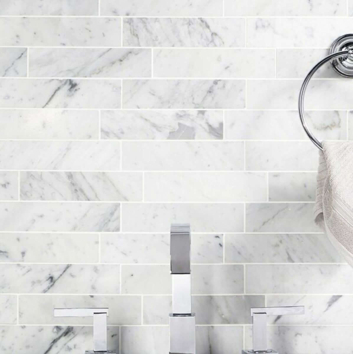 4X12 Carrara White Tile Subway Tile