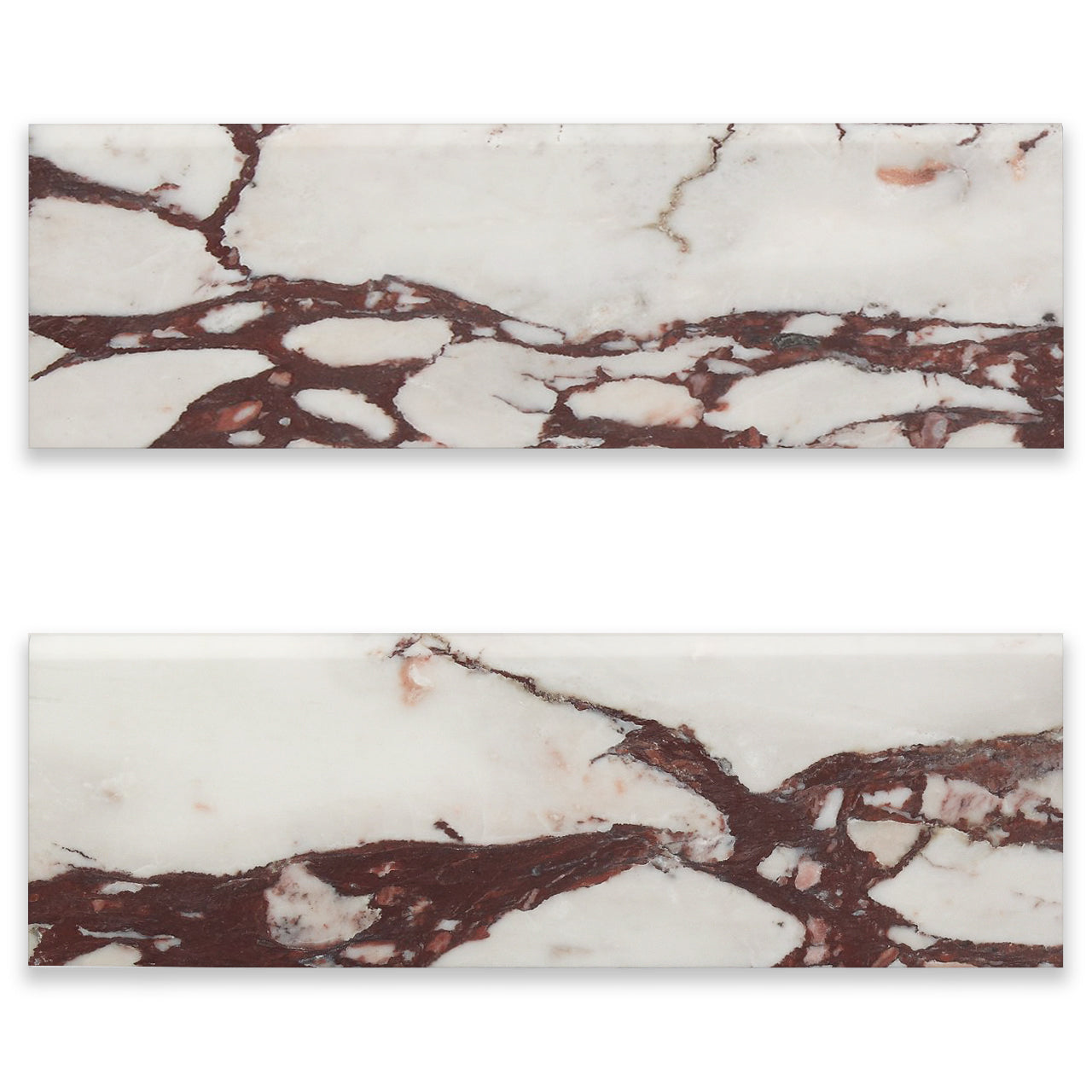 Calacatta Viola 4x12 Marble Bullnose Trim Tile Honed