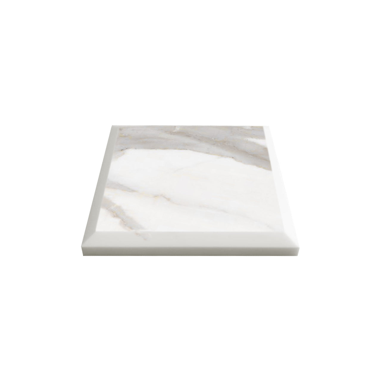 4x4 Calacatta Gold Italian Marble Subway Tile Wide Beveled Polished