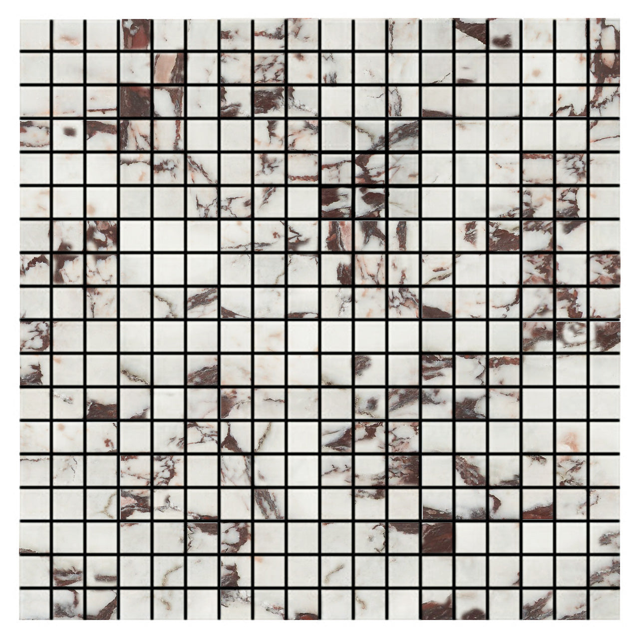 Calacatta Viola Marble 5/8x5/8 Mosaic Tile Honed