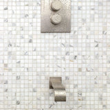 5/8 x 5/8 Calacatta Gold Marble Mosaic Tile on 12x12