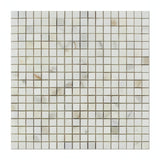 5/8 x 5/8 Calacatta Gold Marble Mosaic Tile on 12x12