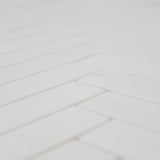 Bianco Dolomite Marble 1x4 Herringbone Mosaic Tile Polished