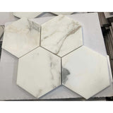 6” Tuscan Calacatta Oro Hexagon Mosaic Tile 3/8