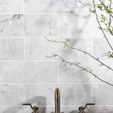 6x12 Carrara White Marble Subway Brick Field Tile