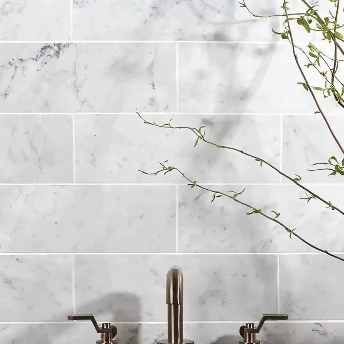 6x12 Carrara White Marble Subway Brick Field Tile