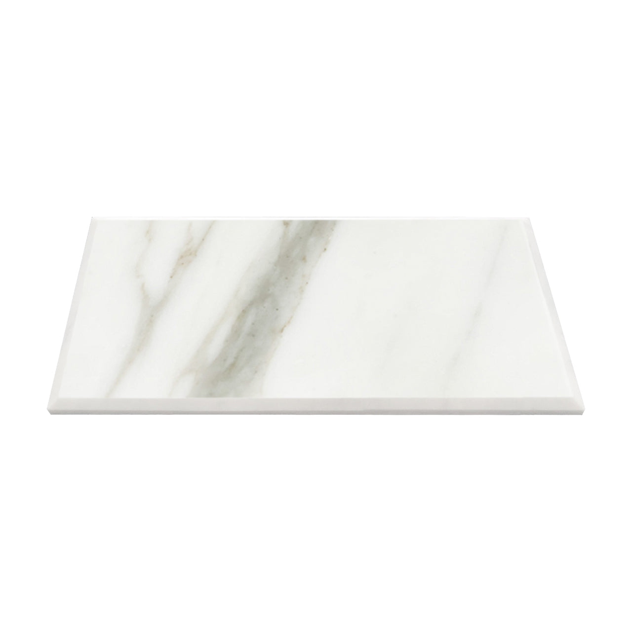 6x12 Calacatta Gold Italian Marble Wide Bevel Subway Tile Honed