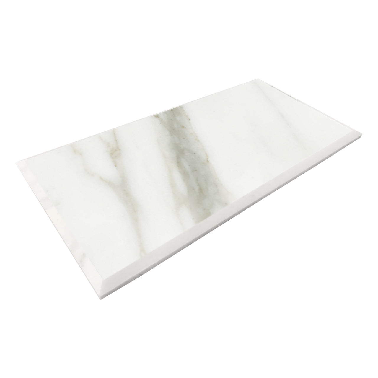 6x12 Calacatta Gold Italian Marble Wide Bevel Subway Tile Honed