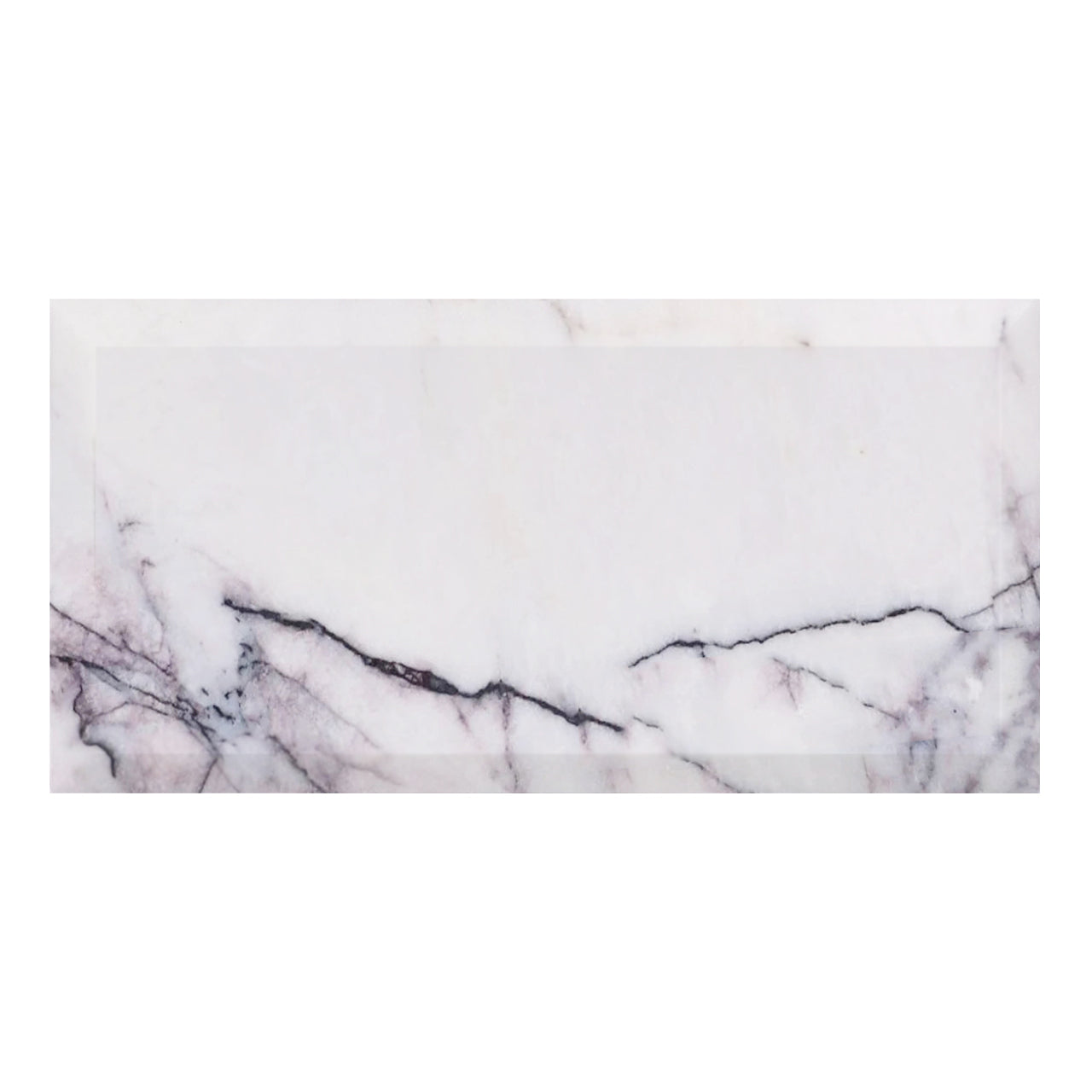 Lilac Marble 6" x 12" Wide Beveled Subway Tile Polished