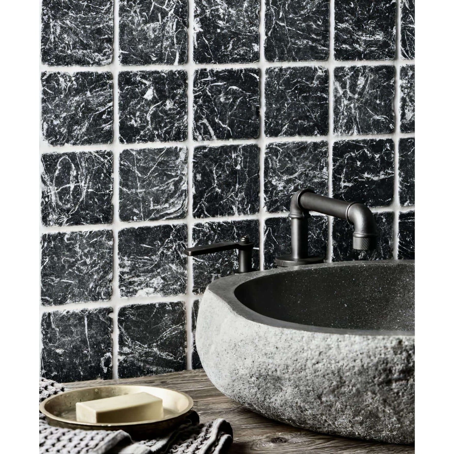 6X6 Nero Marquina Tumbled