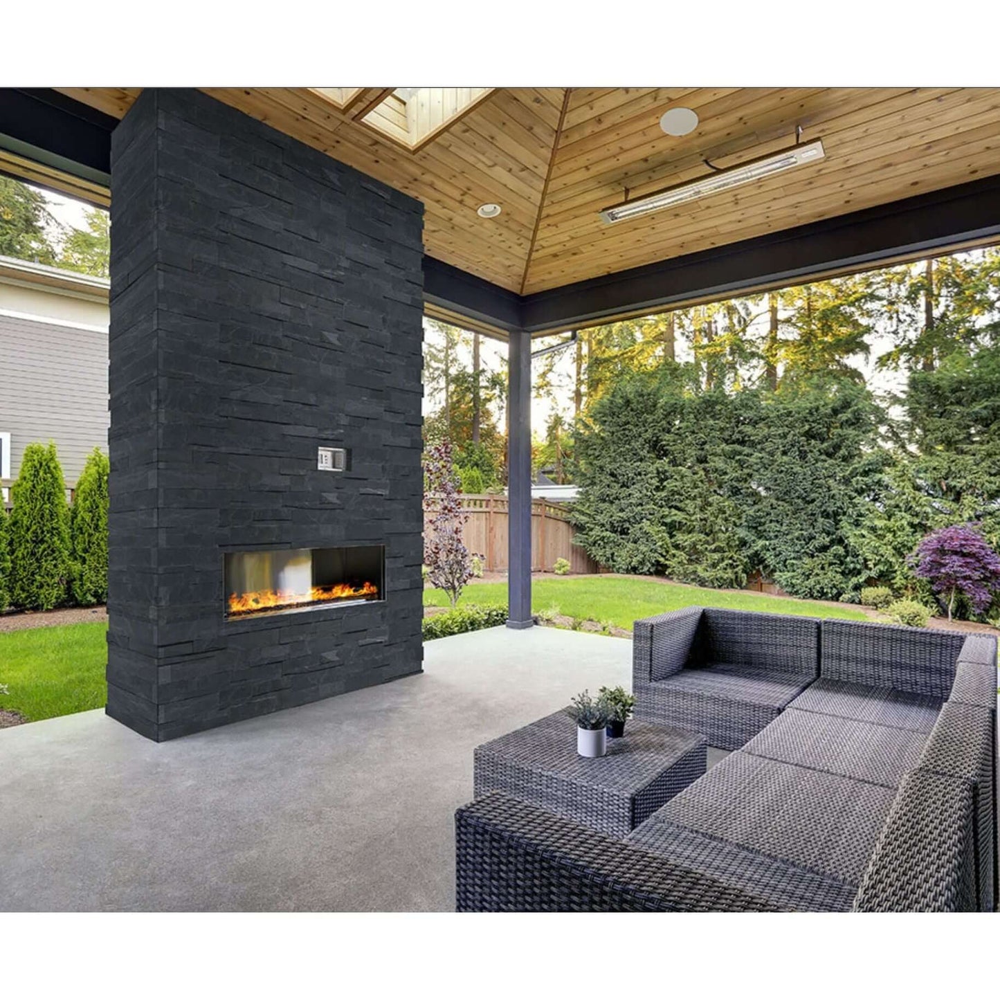 Premium Black XL Slate Splitface 9×24 Ledger Panel