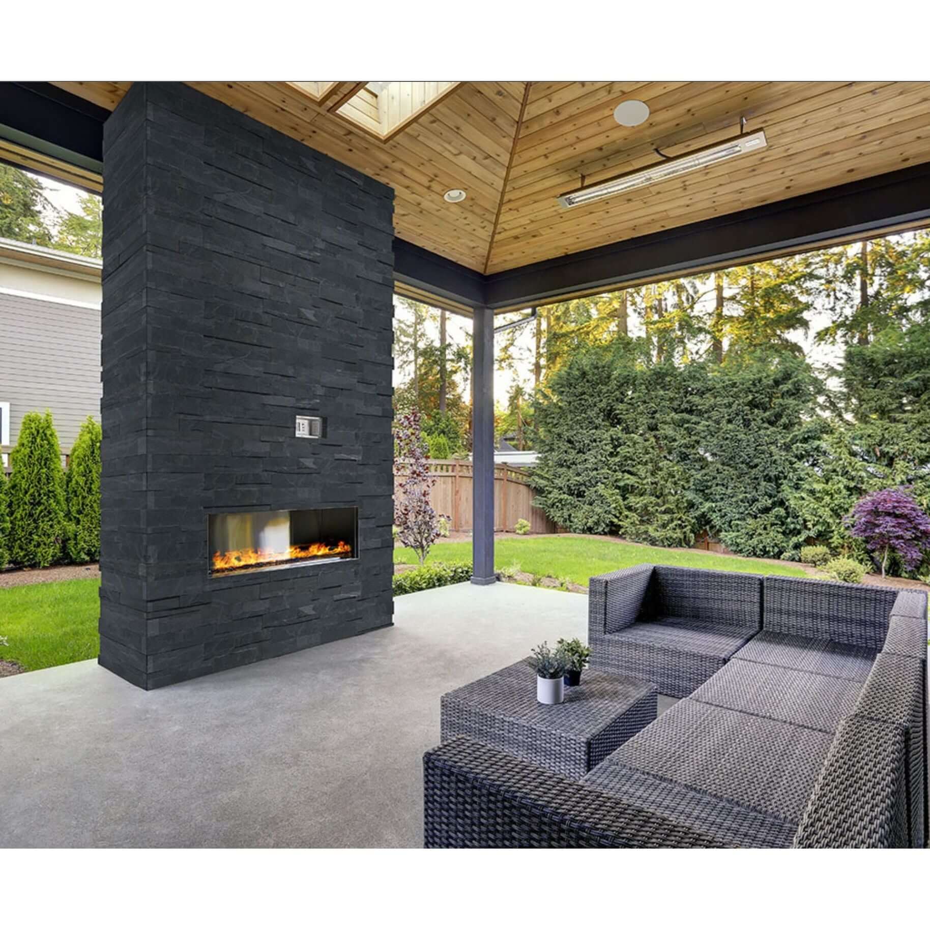 Premium Black XL Slate Splitface 9×24 Ledger Panel
