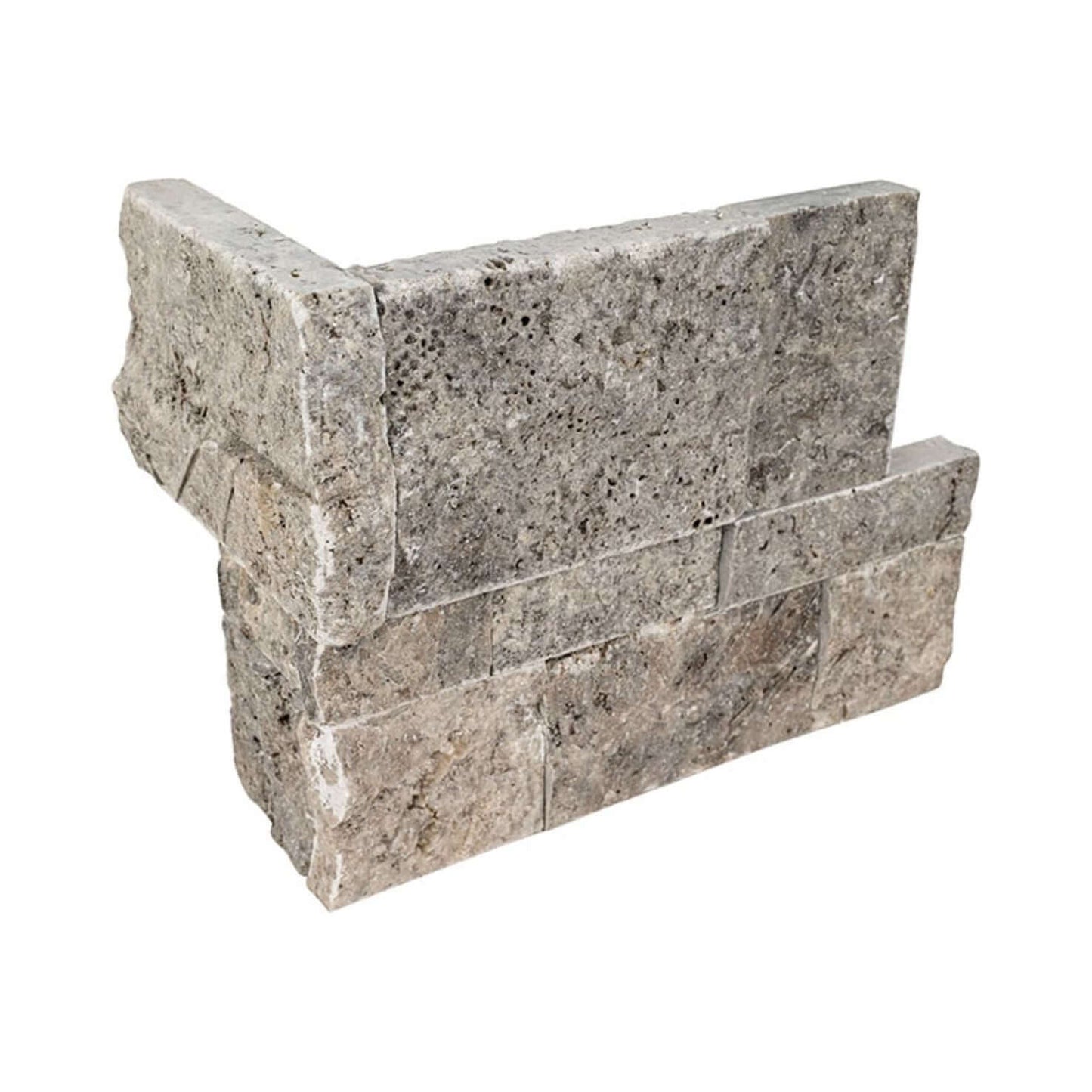 9x12x6 XL Silver Travertine Corner L Panel