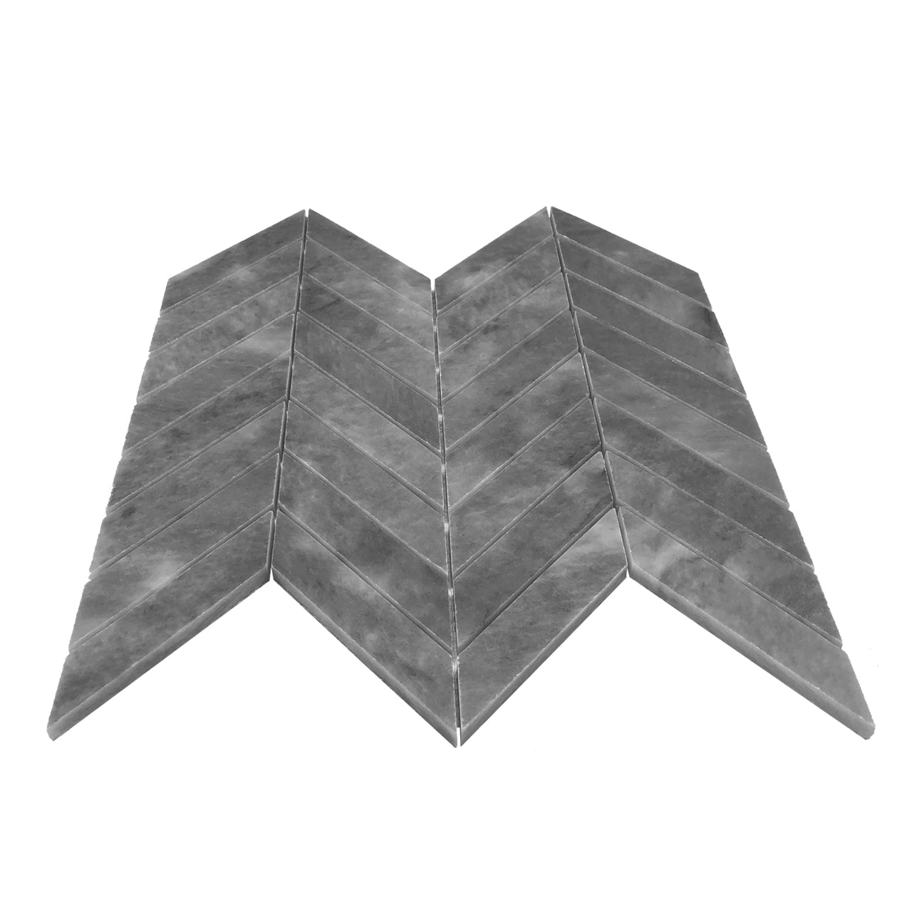 Bardiglio Gray Marble 1" x 4" Chevron Mosaic Tile Honed