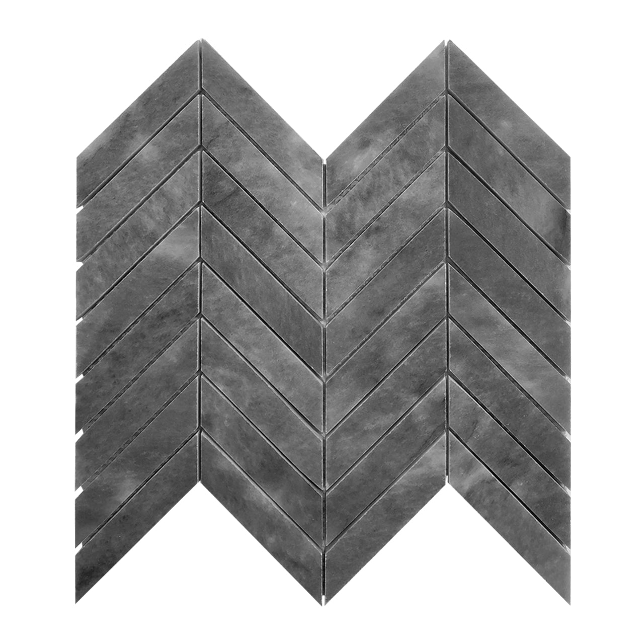 Bardiglio Gray Marble 1" x 4" Chevron Mosaic Tile Honed