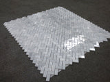 Bardiglio Gray Marble Herringbone Mosaic Tile Polished