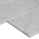 Carrara White Italian Marble 12" x 24" Tile Honed