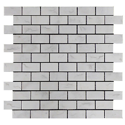 Carrara White Italian Marble 1" x 2" Mosaic Tile Polished