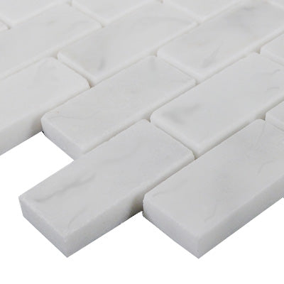 Carrara White Italian Marble 1" x 2" Mosaic Tile Polished