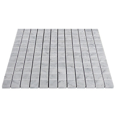 Carrara White Italian Marble 1" x 1" Mosaic Tile Honed