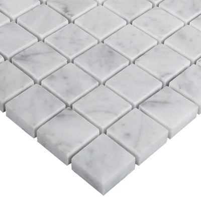 Carrara White Italian Marble 1" x 1" Mosaic Tile Polished