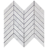 Carrara White Italian Marble 1" x 4" Chevron Mosaic Tile Polished
