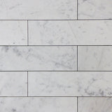 Carrara White Italian Marble 3" x 12" Tile Honed