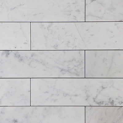 Carrara White Italian Marble 3" x 12" Tile Polished