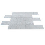 Carrara White Italian Marble 4" x 12" Subway Tile Honed