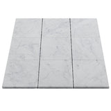 Carrara White Italian Marble 4" x 4" Tile Honed