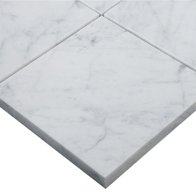 Carrara White Italian Marble 4" x 4" Tile Polished