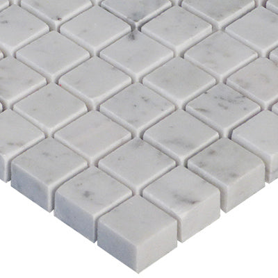 Carrara White Italian Marble 5/8" x 5/8" Mosaic Tile Polished