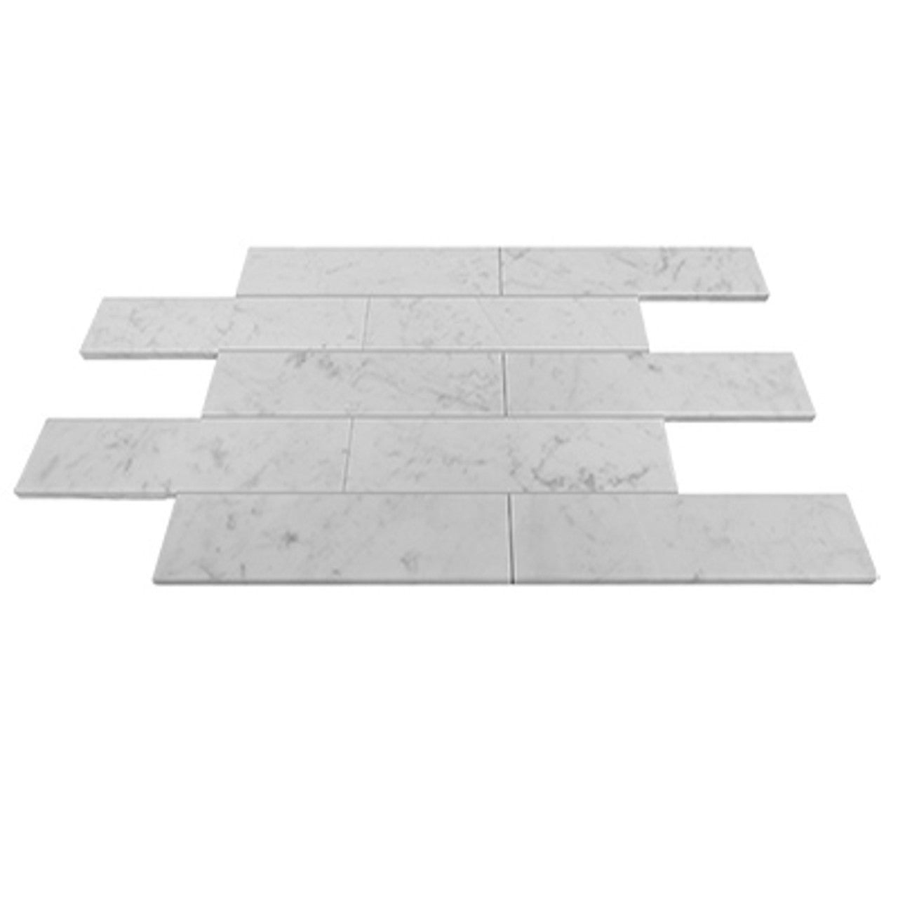 Carrara White Italian Marble 6" x 18" Tile Polished