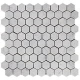 Carrara White Italian Marble 1" Hexagon Mosaic Tile Honed