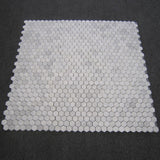 Carrara White Italian Marble 1" Hexagon Mosaic Tile Honed