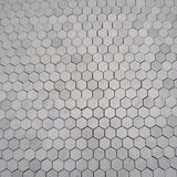 Carrara White Italian Marble 1" Hexagon Mosaic Tile Honed