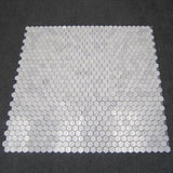 Carrara White Italian Marble 1" Hexagon Mosaic Tile Polished