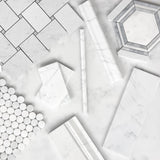 Carrara White Italian Marble 24" x 24" Tile Polished
