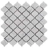 Carrara White Italian Marble Arabesque Baroque Mini Lantern Mosaic Tile Honed