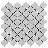 Carrara White Italian Marble Arabesque Baroque Mini Lantern Mosaic Tile Polished
