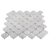 Carrara White Italian Marble Arabesque Baroque Mini Lantern Mosaic Tile Polished