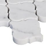 Carrara White Italian Marble Arabesque Baroque Mini Lantern Mosaic Tile Polished