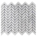 Carrara White Italian Marble Mini Chevron Mosaic Tile Polished