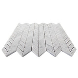 Carrara White Italian Marble Mini Chevron Mosaic Tile Polished