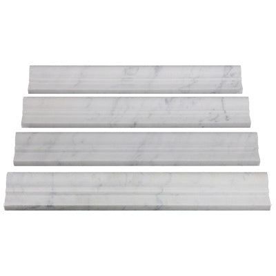 Carrara White Italian Marble Chair Rail Ogee 1 Molding Honed
