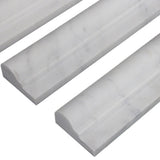 Carrara White Italian Marble Chair Rail Ogee 1 Molding Honed
