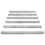 Carrara White Italian Marble Bullnose Pencil Molding Honed