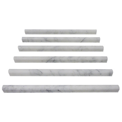 Carrara White Italian Marble Bullnose Pencil Molding Honed